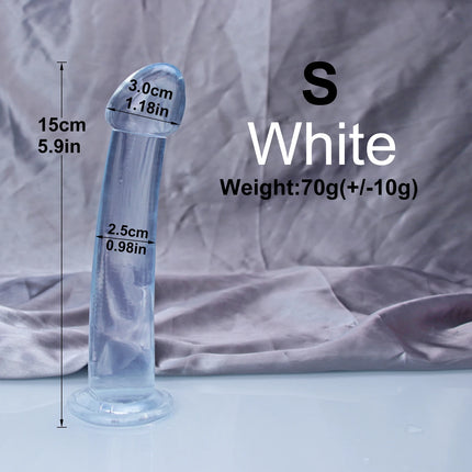 Cheap 4Sizes TPE Transparent Anal Plug Jelly Dildo Sex Toys for Man Woman Suction Cup Cock Vaginal Masturbation Soft Small Penis