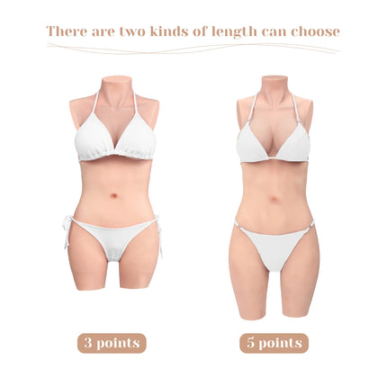 KUMIHO Fake Breast Forms Silicone Bodysuit Realistic Boobs Tits False Vagina Crossdresser Transvestites Costumes Shemale Chest