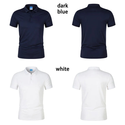 Men's POLO Shirt Solid Color Short Sleeved Top Spring Summer Team Workwear Customized Colors Choose From