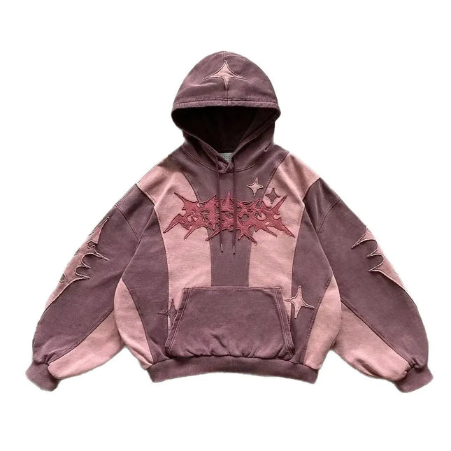 Fashionable Embroidered Printed Hoodie Sweatshirt for Women Street Style Loose Fit Long Sleeve Cap Sleeve Trendy Top