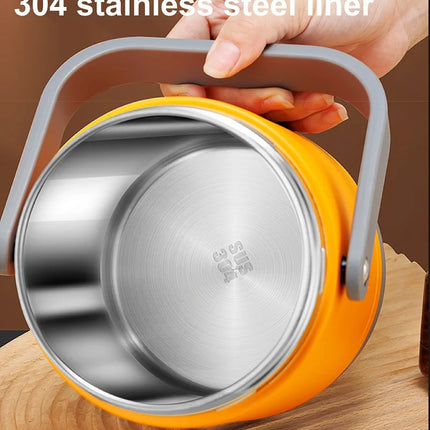 12V Car Electric Lunch Box Portable Outdoors 304 Stainless Steel Keep Warm Pot Double-layer Lunch Box 220V Food Heater 1.6L/2L