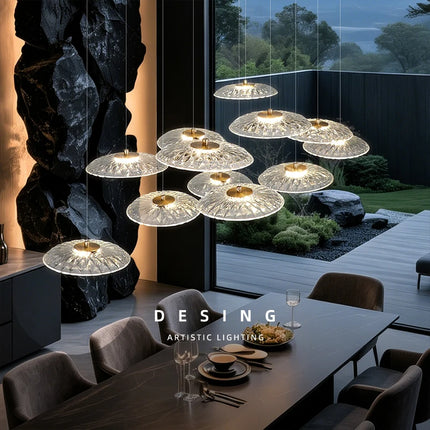 Dining room pendant light Modern villa dining room Kitchen pendant light designer glass Multi-head Hanging Lamp pendant light