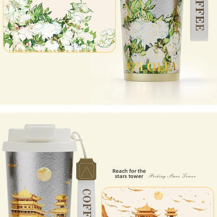 100% Pure Titanium Couples Coffee Mug - 520ml  Cup, Compact Portable for Office/Outdoor/Travel, Coffee Heat Retention