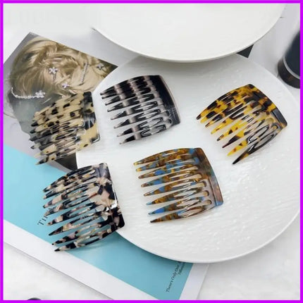 1PC French Hair Side Combs for Women Girls Acetate Hair Accesories Secure and Elegant Hold Hair Clip Hairpieces