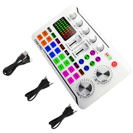 F998 Pro Sound Card Professional Bluetooth-Compatible Studio Record For Phone PC Audio Mixing Console Amplifier