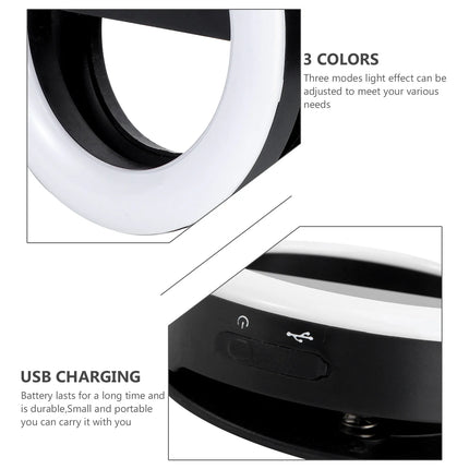 1Set Adjustable LED Ring Light Makeup Fill Light for Video Chat Live Streaming Photography Selfie Brightening Face Slimming