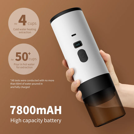 Portable Coffee Machine Wireless 3-in-1 for Ground/Nespresso/DolceGusto Capsule 15Bar 7800mAh Digital Display