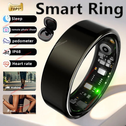 2026 New Smart Ring Men Women, Blood Pressure Heart Rate Monitoring Smartring IP68 & 5ATM Waterproof, Multi-sport Mode Ring Man