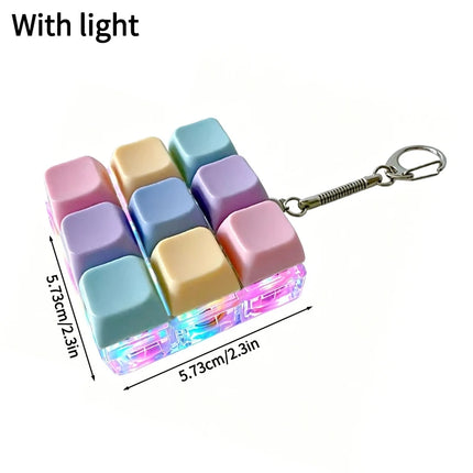 4-Key Polka Dot Keychain Pendant Fidget Stress Releasing Decompression Keychain Press Keyboard Button Keycap Bags Charm Pendant
