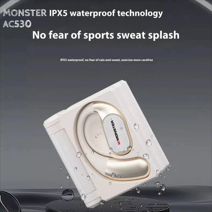 MONSTER AC530 Open Bi-folding Earphones IPX5 Waterproof Bone Bluetooth 6.0 Conduction for Sports and Running Enthusiasts