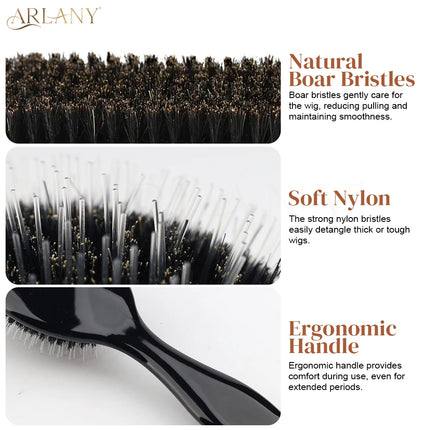 ARLANY Boar Bristle Hair Extensions Brush, Matte Nylon Teeth Massage Comb, Hair Styling, Hair Beauty Accessories, Hairdressing