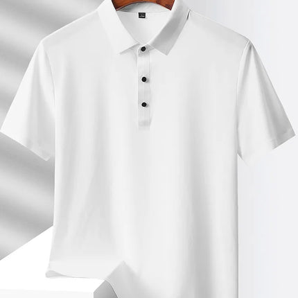 Selected popular nylon fabric, dad's summer clothing, middle-aged men's short sleeved T-shirt, summer ice silk quick drying, mid
