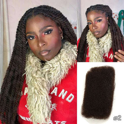 QVR Afro Kinky Bulk Hair No Attachment 50g Afro Curly Bulk 100% Human Hair Unprocessed Virgin Remy Braiding Hair for Dreadlocks
