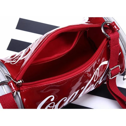 New Summer Fashion Glossy Leather Small Bag Women's Crossbody Bag Cartoon Print Shoulder Bag Daily Match Contrast Color