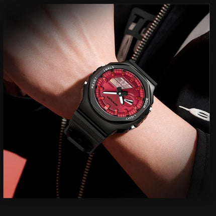 SANDA 3167 Top New Style Men's Casual Military Outdoor Sport Wrist Watch Quartz 50M Waterproof Fashion Dual Display Men's Watch