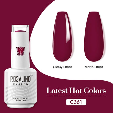 ROSALIND 15ml Nail Gel Polish Macaron Hybrid Varnish Semi Permanent Nail Art Design Soak Off Top Base Coat Esmalte UV Gel Nail