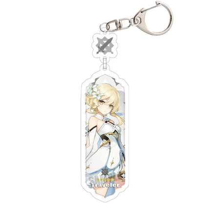 Anime Keychain Linnea Flins Durin Mualani Furina Arlecchin Key Chain Accessories Genshin Impact Cute Bag Pendant Key Ring Gift