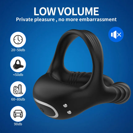 App Control Vibrator Penis Perineum for Men Silicone Cock Rings Testicle Trainer Scrotum Stimulator Massager Cockring Adult Toy