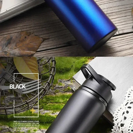 15PCS Portable Stainless Steel Bicycle Water Bottle Straight Drinking Outdoors Sports Travel Kettle Metal Water Bottle