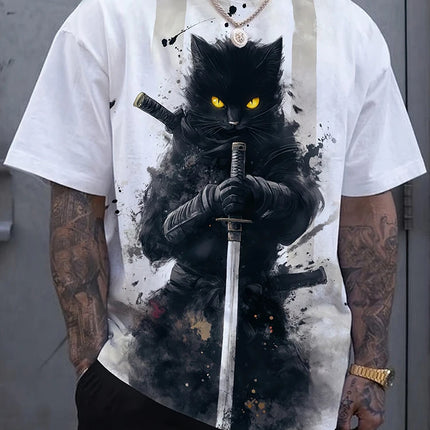 New Retro Style 3D Wolf Print Men's T-shirt Summer Daily Men's Casual T Shirt Outdoor Street Men Fashion Street Short Sleeve Tee