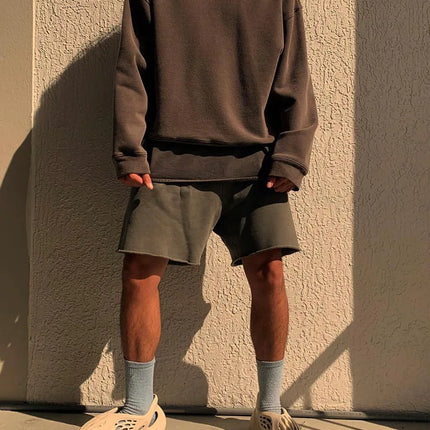 Summer Outdoor Surfing Training Cotton Sport Grey Shorts Men's Loose Soft High Street Motorcycle Casual Running Shorts