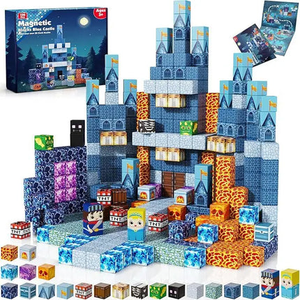 Magnetic Building Blocks Mine World Magnet Cube Set STEM Montessori Sensory Toy for Kids Boys Girls Ages 3+ DIY Model Children
