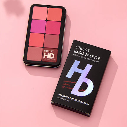 QIBEST 16 Colors Box Blusher Plate Multi-Color Cream Blush Plate Concealer Contour And Highlighter Palette Makeup Blush Face