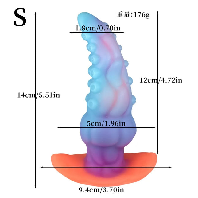 Luminous Glow In The Dark Anal Plug Gradient Color Butt Plug With Large Stimulating Three Sizes S M L For Adults Couples Sex Toy