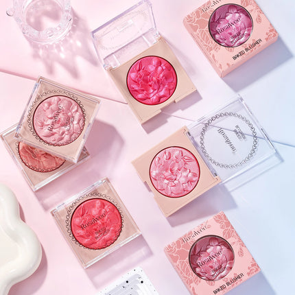 Pearlescent Shimmer Blush Powder, Single-color Blush, Fine Powder, Improves Skin Tone, Blush Without Flying Powder