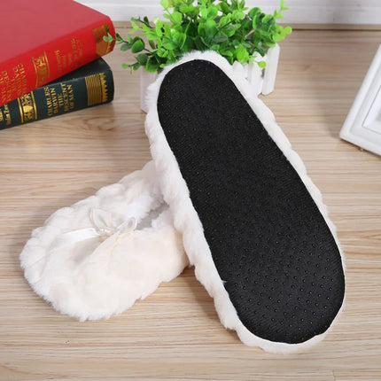 Fluffy Female Floor Slipper Women's Winter Faux Fur Plush Grip Soft Sole Cute Funny Indoor Home hairy Love Heart House Shoe Warm