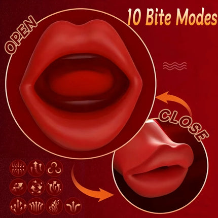 Tongue Licking Vibrator for Women Oral Sex Biting and Vibrating Clitoris Stimulator Nipple Sucker Adult Female Toys Couple Goods