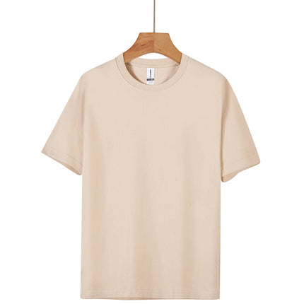 Unisex 100% Pure Cotton Solid Color Men's Summer round Neck Short Sleeve Shirt 180g Cotton T-Shirt in 16 Colors