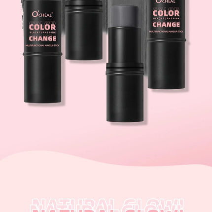 Color-Changing Blush Stick Blusher Cream 3-in-1 Pink Color with Long-Lasting Makeup Easy Application