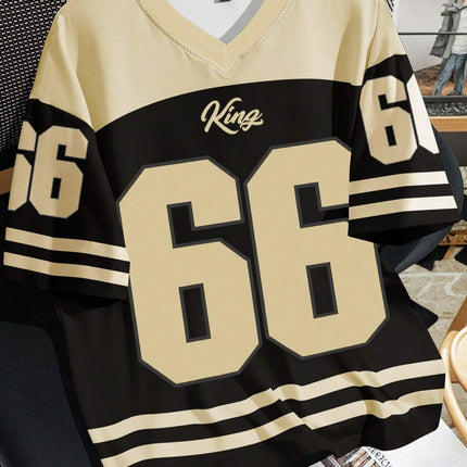 2025 V-neck jersey T-shirt short sleeved retro sports style men's sports V-neck T-shirt quick drying comfortable breathable