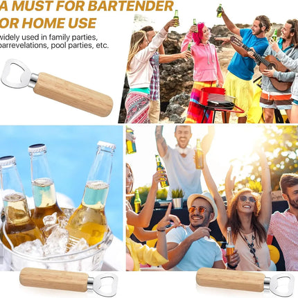 1-30PCS Stainless Steel Wooden Bottle Opener For Home Kitchen Bar Restaurant Party Gift Kitchen Accessories  Gadget