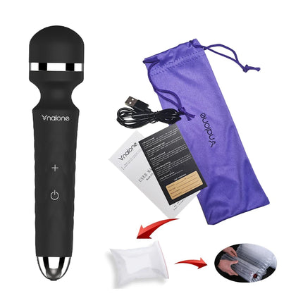 Nalone Powerful Vibrator Optional 3 Nozzles USB Recharge Magic Wand AV Vibrator Massager Vibration Dildo Adult 18+ Women Sex Toy