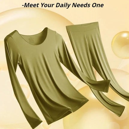 Two Piece Set Thermal Underwear Winter Clothes Women 2025 Ultra-thin Heating Hyaluronic Acid Skin Lingerie Sets
