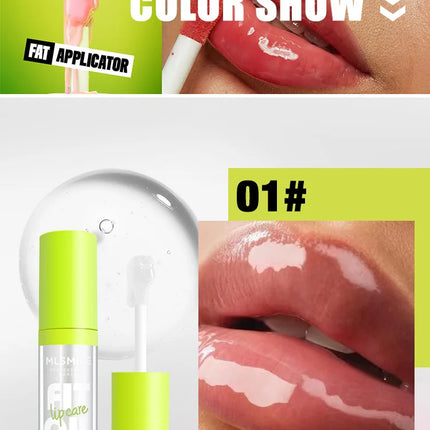 Hydrating Lip Glaze Plump Lips Oil Pearlescent Mirror Lip Gloss Clear Lipstick Lip Tint for Lips Care Moisturizing Lipgloss