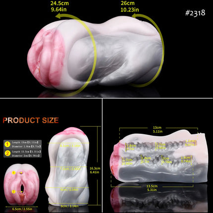 FAAK Color Mixed Ultral Soft Male Masturbator Silicone Fantasy Pussy Anal Stroker Erotic Fetish Stimulation Sex Toy for Men