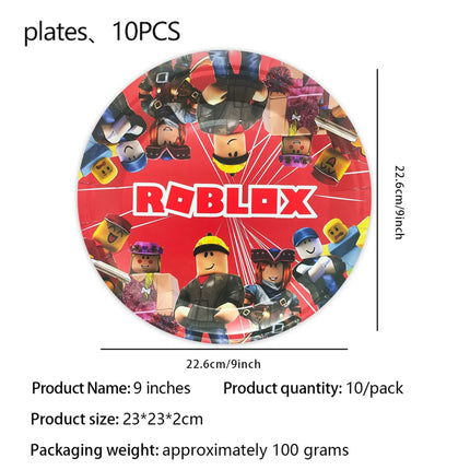 Roblox Birthday Party Supplies Kit with Decoration Favors Toys Tableware Gift Bag Paper Products And Balloons for Christmas Cele