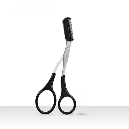 1Pc Safe Eyebrow Trimmer Black Eyebrow Scissors with Comb Hair Removal Shaver Eyebrows Shaping Makeup Tool  Stainless Steel 2025