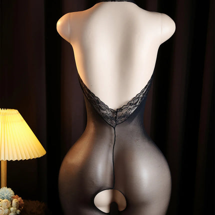 Open Bra Sexy Lingerie Bodysuit Women Lace Crotchless Bodystocking for Adult See Through Nightwear