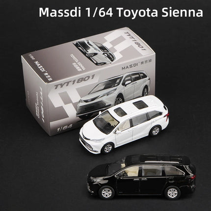 Massdi 1:64 Toyota Sienna Car Model Alloy MPV Miniature Diecast Vehicles Toy Collection