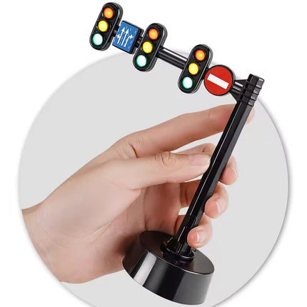 Safety Education Traffic Light Toy Traffic Signs and Crosswalk Light Signal Toys Signpost Barrier Speed Limit Indicator Warning