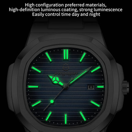 2025 New Luxury Military Man Watch Square Waterproof Luminous Date Week Men Watch Stainless Steel Quartz Men's Watches Reloj+box