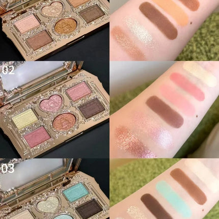 Flower Knows Makeup The Sweetie Bear Collection Eyeshadow Palette 6 Colors Glitter Matte Bronzer Multi Use Kawaii  Cosmetics