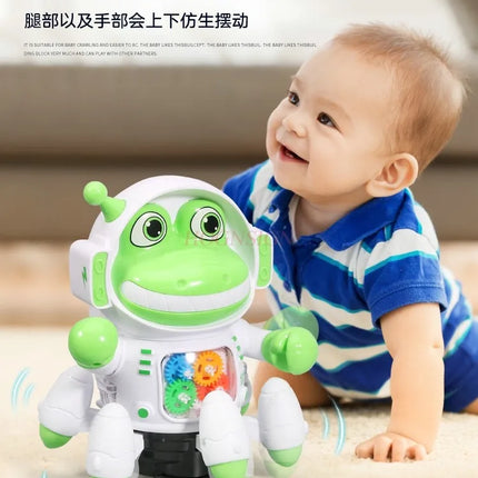 Electric space crocodile toy for children to sing and dance, 1-3 year old baby puzzle, omnidirectional walking fish