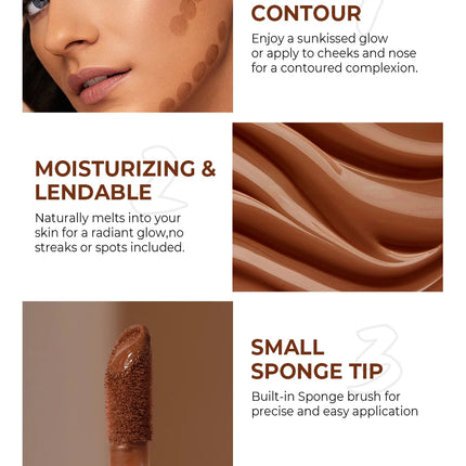BEAUTY GLAZED Liquid Contour Natural Weightless Long-wearing Smudgeproof Bronzer Face Cosmetics