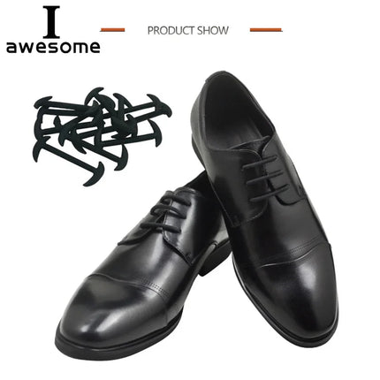 3 Colors 12Pcs/set Lazy No Tie Shoelaces for Men Women Leather Shoes Elastic Silicone Shoe lace Suitable High Quality