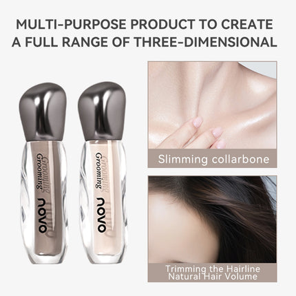 NOVO Waterproof and sweat-resistant liquid contouring foundation for highlighting, contouring, nose shadow and shading.